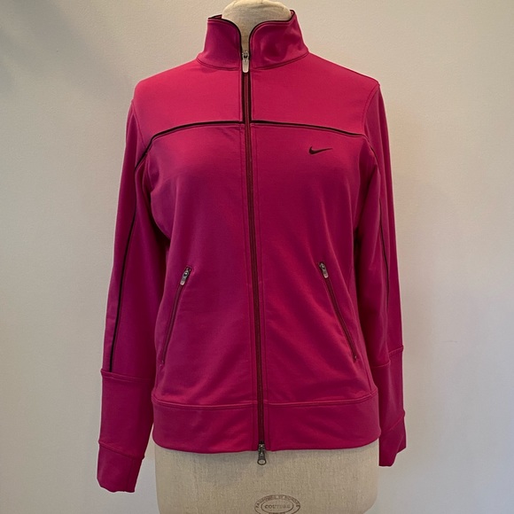 Nike Womens Hot Pink Full Zip Jacket / Track Jacket / Size M / Dri Fit - Picture 1 of 9